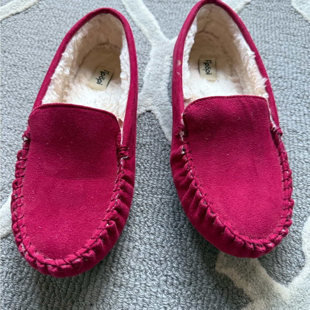 Floopi Red Moccasin Slippers